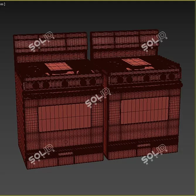 Sleek Sliding Electric Range 3D model image 3