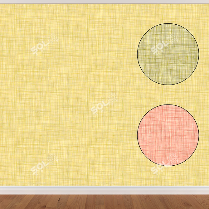 Seamless Wallpaper Set: 3 Colors 3D model image 1