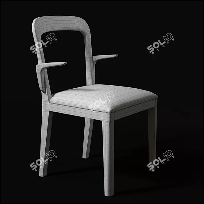 Modern Upholstered Gaya Chair 3D model image 2