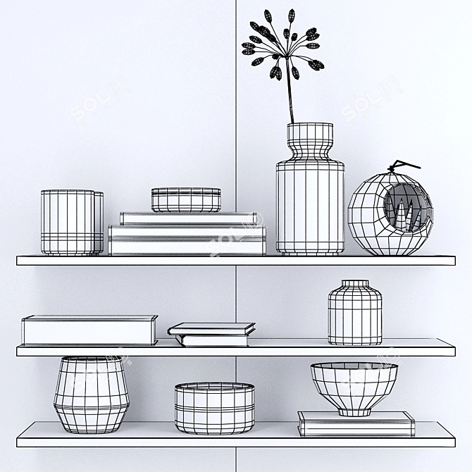 Elegance Enlivened: Bloomingville Decor Set 3D model image 2