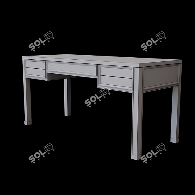Luxurious Eichholtz Brown Oak Desk 3D model image 2