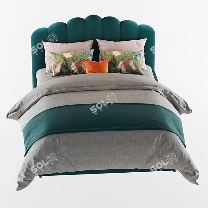 Delia Kingsize Bed: Stylish and Spacious 3D model image 2