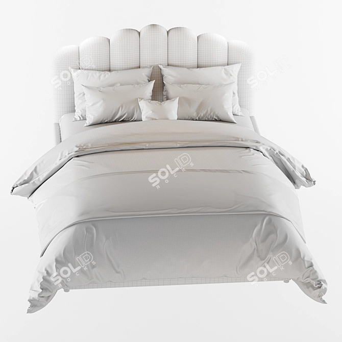 Delia Kingsize Bed: Stylish and Spacious 3D model image 3
