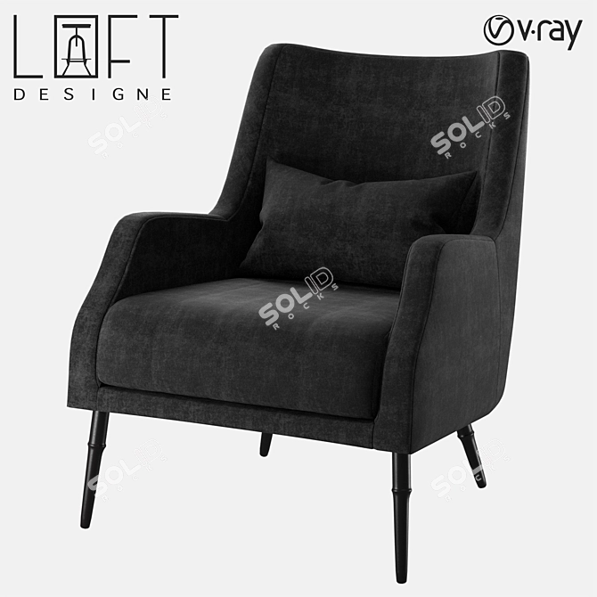 Title: LoftDesign Armchair 1665 - Stylish Seating for Your Space 3D model image 1