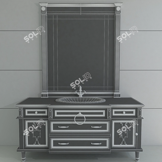 Stylish 24" Bathroom Furniture 3D model image 2