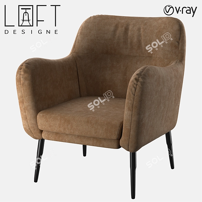 Title: LoftDesigne Armchair 1669: Sleek and Stylish 3D model image 1