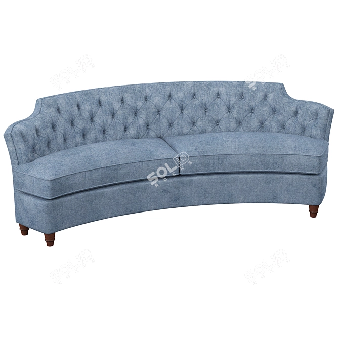 Cozy Velvet Sofa 3D model image 2