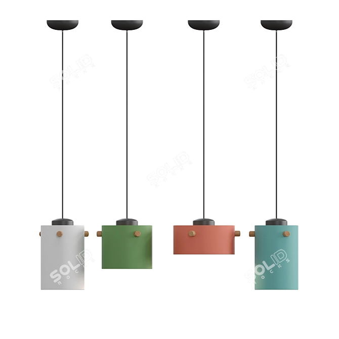 Modern LED Pendant Lamp with Adjustable Length 3D model image 2