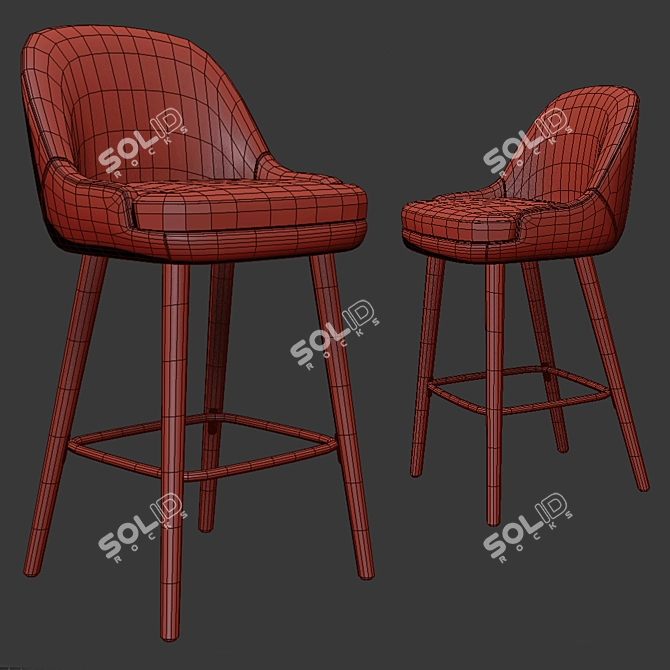 Sleek 375 Walter Knoll Counter Stool 3D model image 3