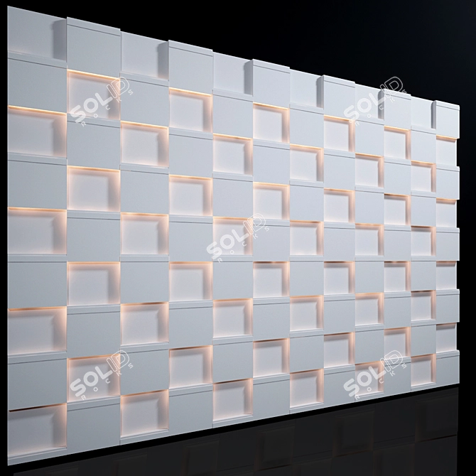 Modern Square Wall Decor 3D model image 2