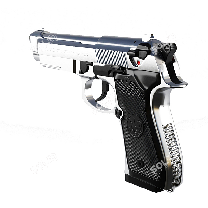Beretta 92FS: Sleek Design, 9mm Caliber 3D model image 2