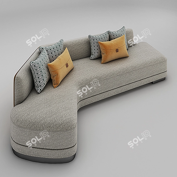 Modern Luxury 3-Seater Sofa 3D model image 1