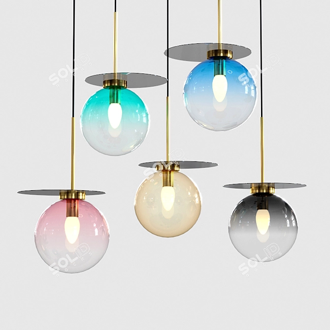 Glass Pendant Lamp: YY Lampatron Comet 3D model image 1