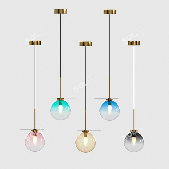 Glass Pendant Lamp: YY Lampatron Comet 3D model image 2