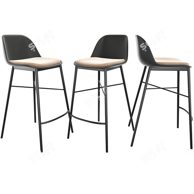 Sleek Modern Bar Stool 3D model image 2