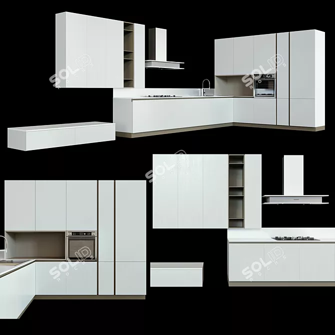 Stosa Infinity Diagonal D3: Modern Kitchen Design 3D model image 1