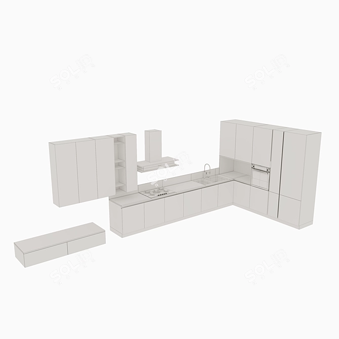 Stosa Infinity Diagonal D3: Modern Kitchen Design 3D model image 2