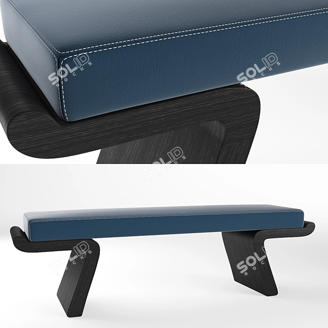 Calme Plat Liaigre: Sleek Bench Design 3D model image 2