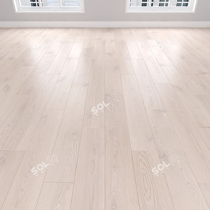 Cream Oak Parquet: Herringbone, Linear, Chevron 3D model image 1