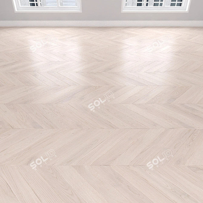 Cream Oak Parquet: Herringbone, Linear, Chevron 3D model image 3