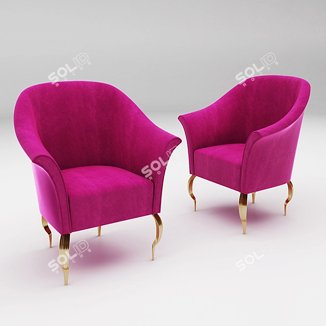 Sophisticated Cozy Chair 3D model image 1