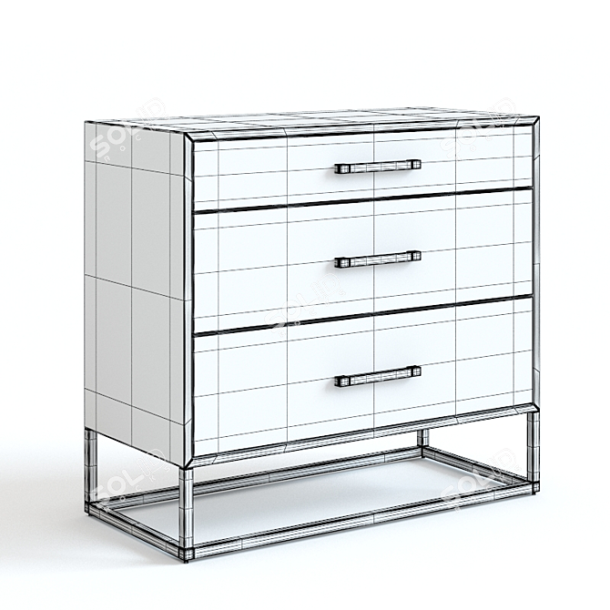 Stylish Pottery Barn Fitz Dresser 3D model image 2