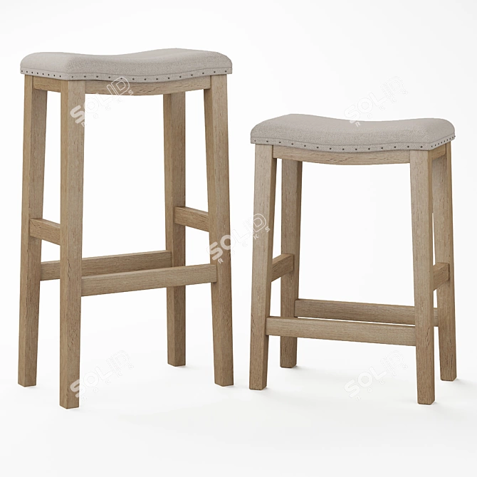 Stylish Selma Bar and Counterstool 3D model image 1