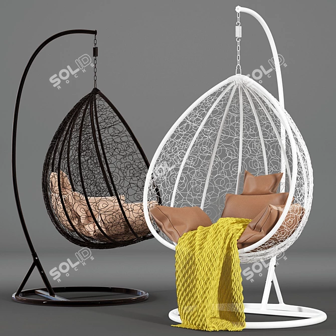 Suspended Swing Chair Maxi: Stylish and Comfortable 3D model image 1