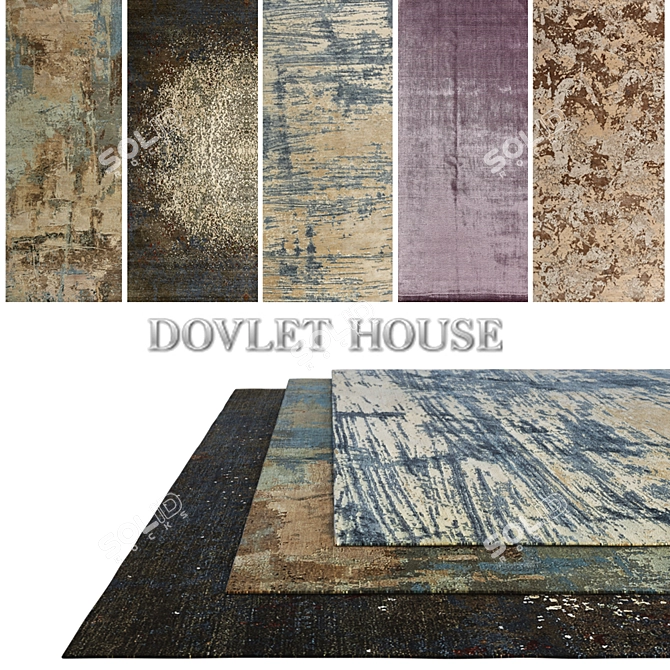 Luxury Carpets Set by DOVLET HOUSE (5 Pieces) 3D model image 1