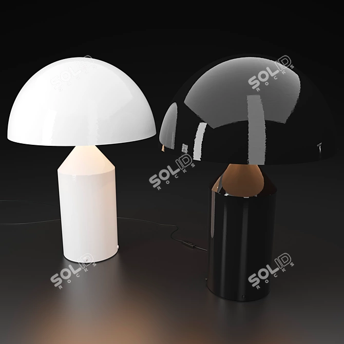 Elegant Metal Atollo Table Lamp 3D model image 2