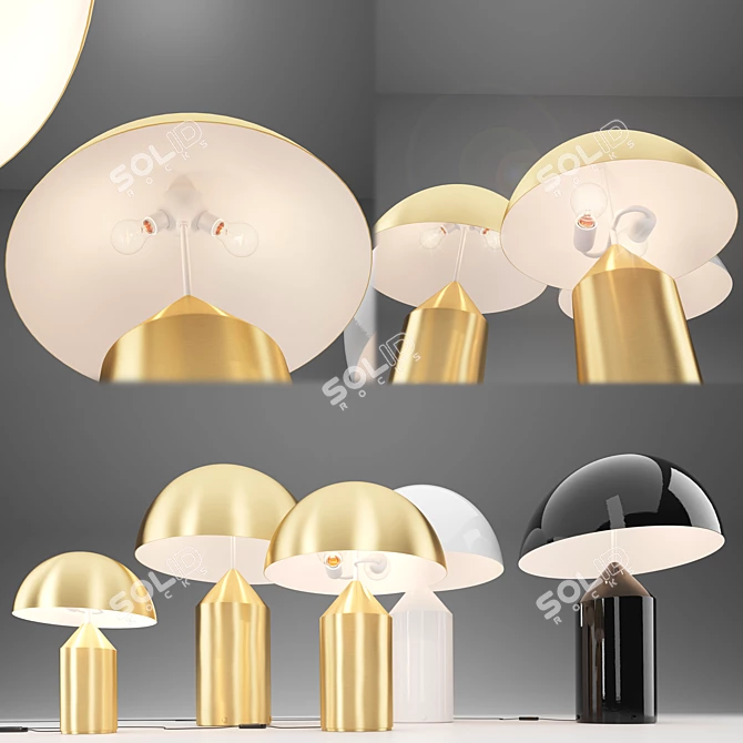 Elegant Metal Atollo Table Lamp 3D model image 3