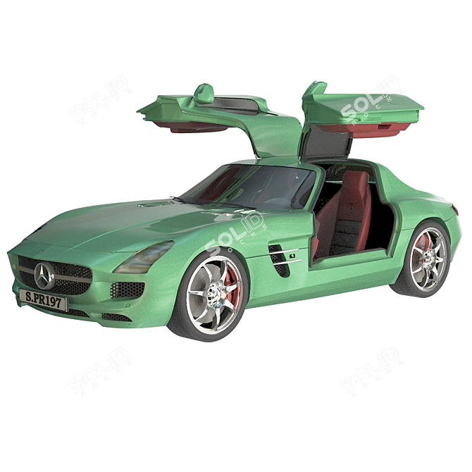 Luxury Mercedes SLS Coupe 2014 3D model image 1