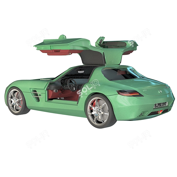 Luxury Mercedes SLS Coupe 2014 3D model image 2