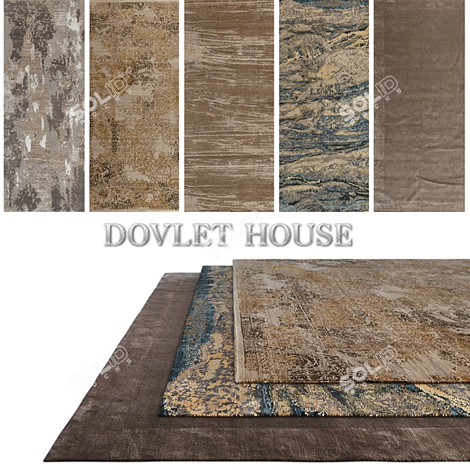 DOVLET HOUSE Carpets - 5-Piece Set (Part 368) 3D model image 1