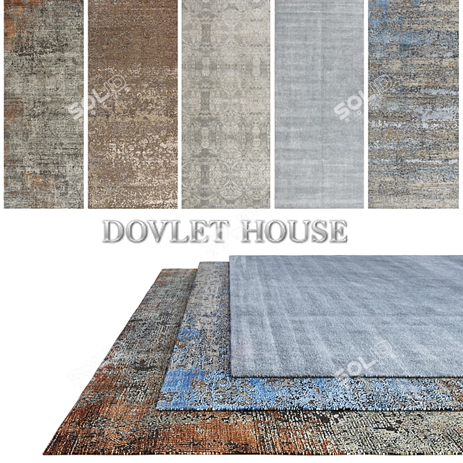 DOVLET HOUSE Silk and Wool Carpets (5pcs) - Part 371 3D model image 1