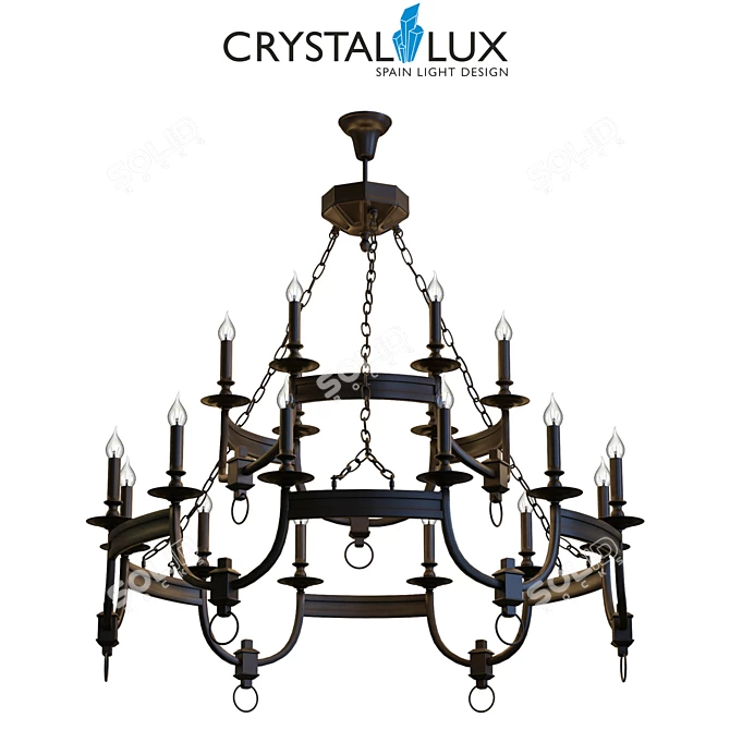 Suerte Brown SP12+6 Pendant Chandelier 3D model image 1