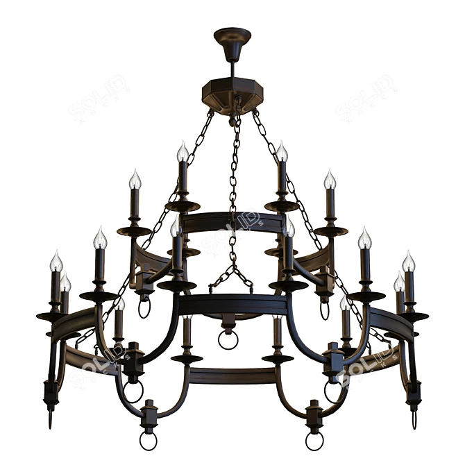 Suerte Brown SP12+6 Pendant Chandelier 3D model image 2