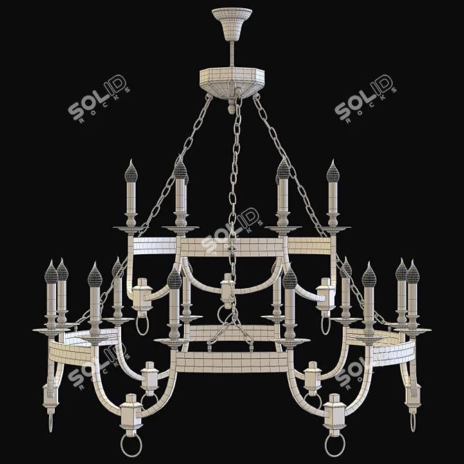 Suerte Brown SP12+6 Pendant Chandelier 3D model image 3