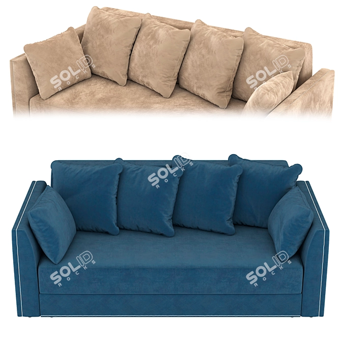 Garda Decor Velvet Sofa 3D model image 2