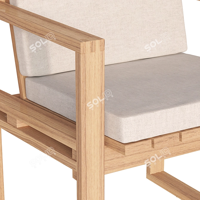  Modern Danish Design: CU BK11 Cushioned Chair 3D model image 2