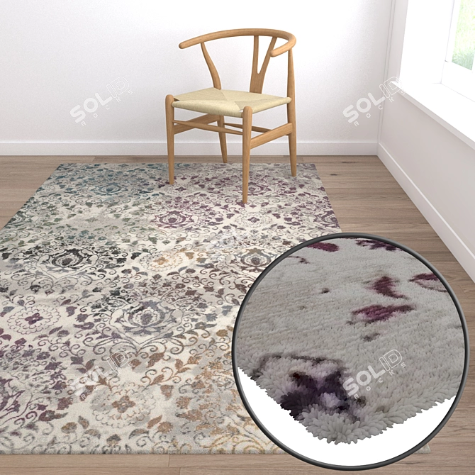 Luxury Carpet Set: High-Quality Textures for Close-Up and Wide Shots 3D model image 2