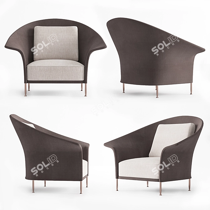Elegant Liz Armchair - Exquisite Design 3D model image 1