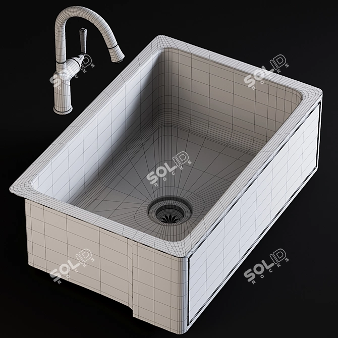 Rustic Farmhouse Sink Mixer: Pieta 3D model image 3