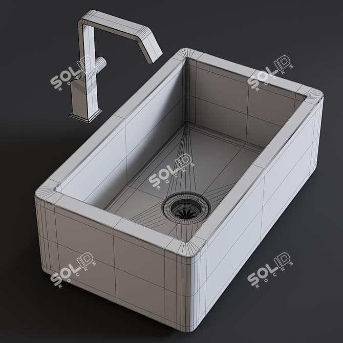 Modern Farmhouse Sink Mixer 3D model image 3