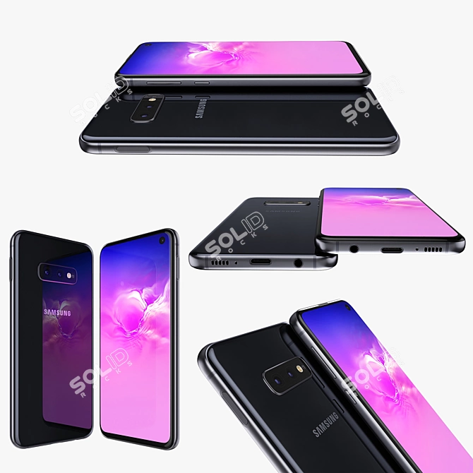 Sleek Samsung S10E Prism Black 3D model image 2