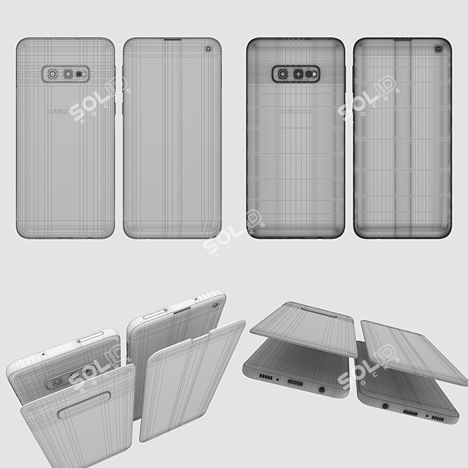 Sleek Samsung S10E Prism Black 3D model image 3