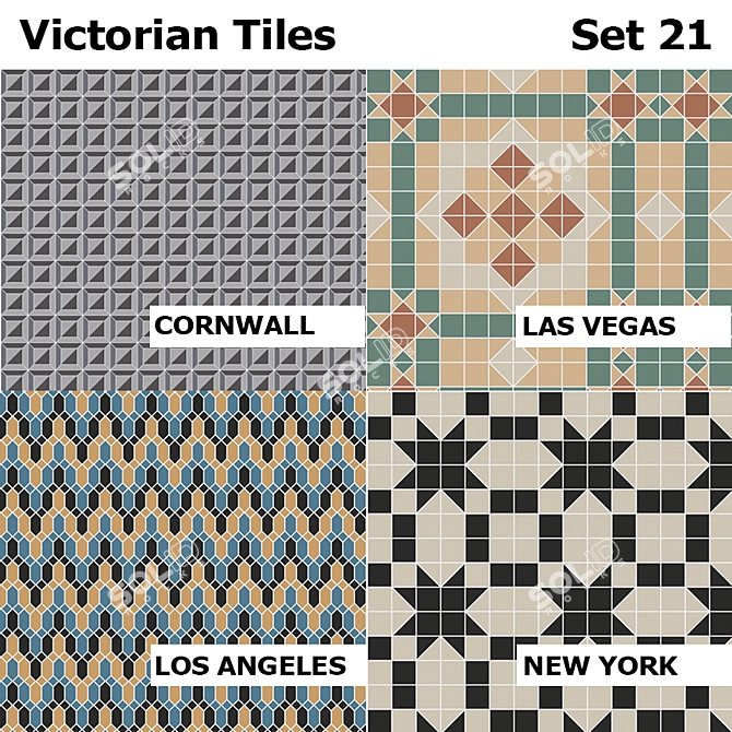 Victorian Tile Set: Classic Elegance 3D model image 1