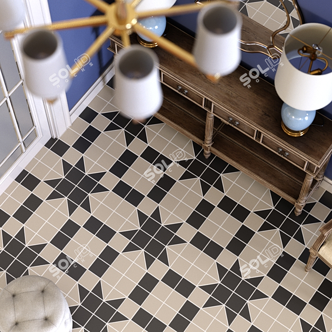 Victorian Tile Set: Classic Elegance 3D model image 3