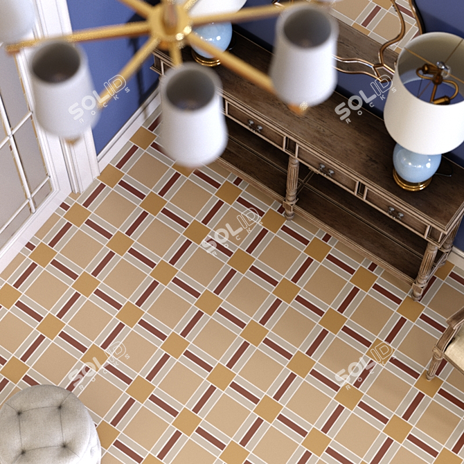 Elegant Victorian Tile Collection 3D model image 2