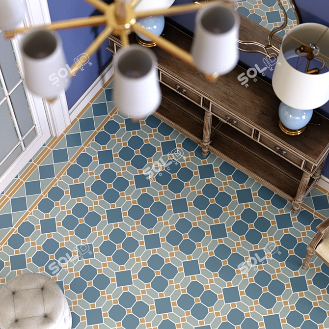 Elegant Victorian Tile Collection 3D model image 3